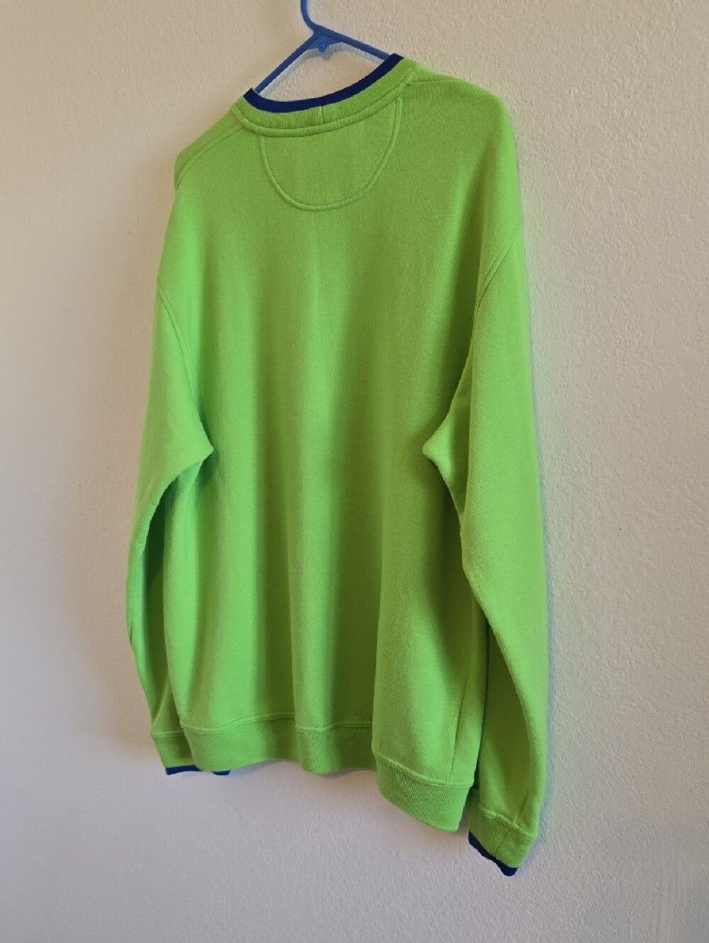 Sergio Tacchini Lime Green Sweatshirt with Blue Trim - XL - Picture 13 of 13